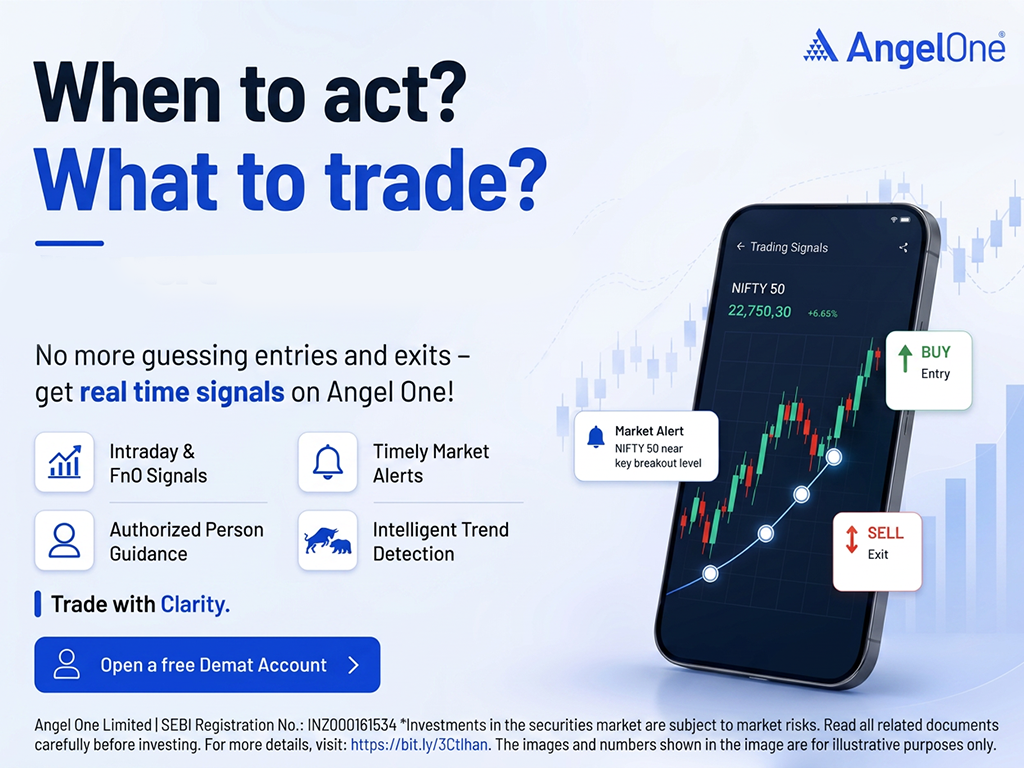 When to act? What to trade? Get real time signals on Angel One and open a free Demat Account.